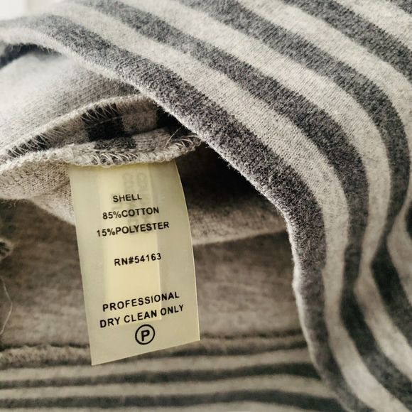 Calvin Klein Dress Womens 4 Sheath Cap Sleeve Bateau Neck Knit Gray Stripe Work - Picture 7 of 10